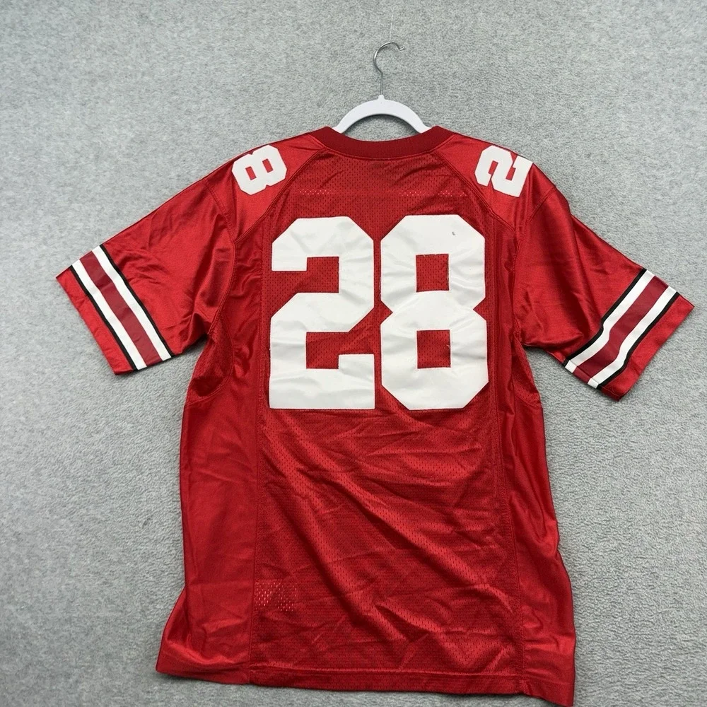 NIKE OHIO STATE BUCKEYES FOOTBALL JERSEY #28 MENS Medium OSU RED BEANIE WELLS‎